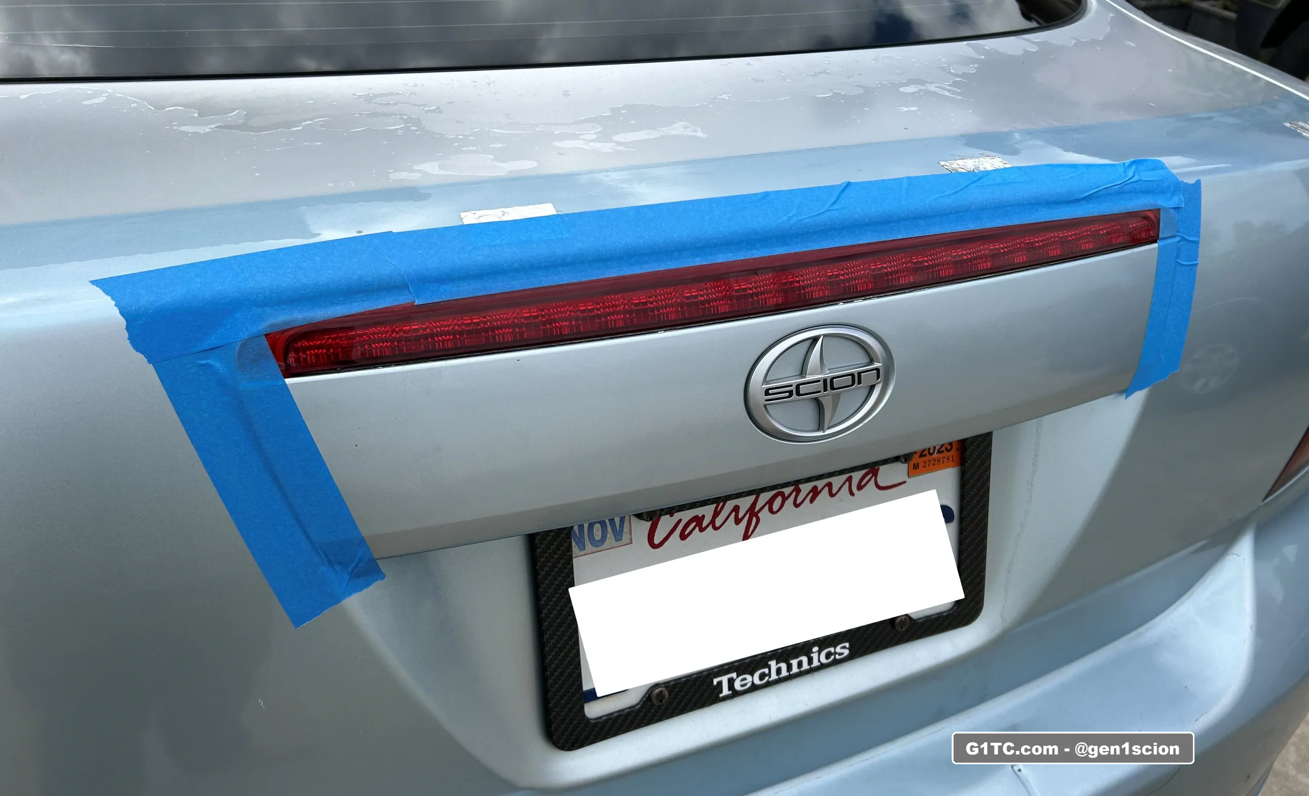 rear hatch trim broke and taped in place temporarily