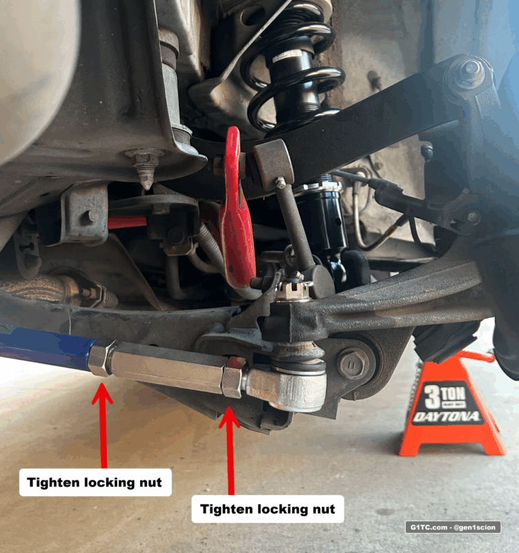 rear suspension setup 1st gen scion tc hardrace usa tie rod