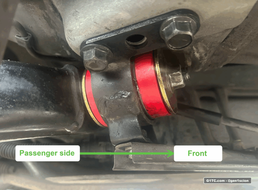 rear training arm urethane bushings installed