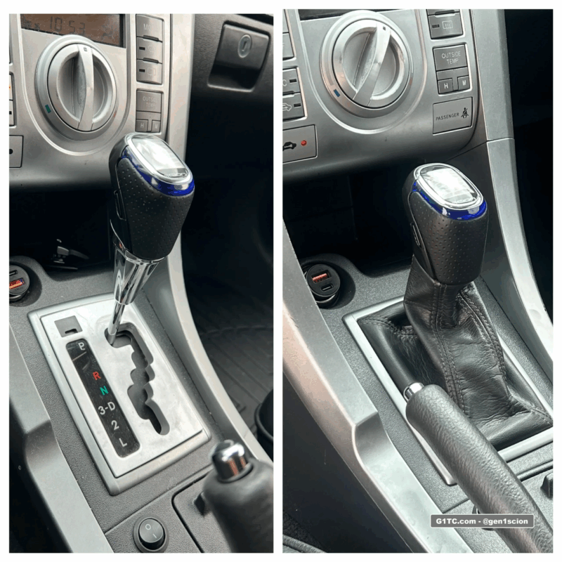 reduced height autmatick shift knob with manual boot