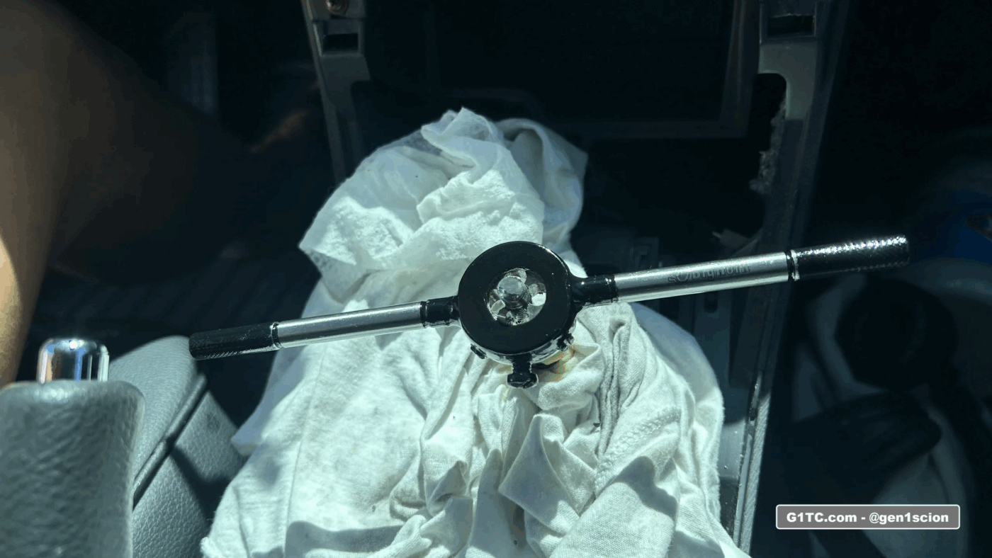 reducing the height of the automatic gear selector shaft and rethreading to m9