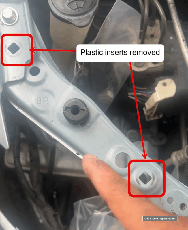 replacing headlight screws with M6 bolts 1st gen scion tc