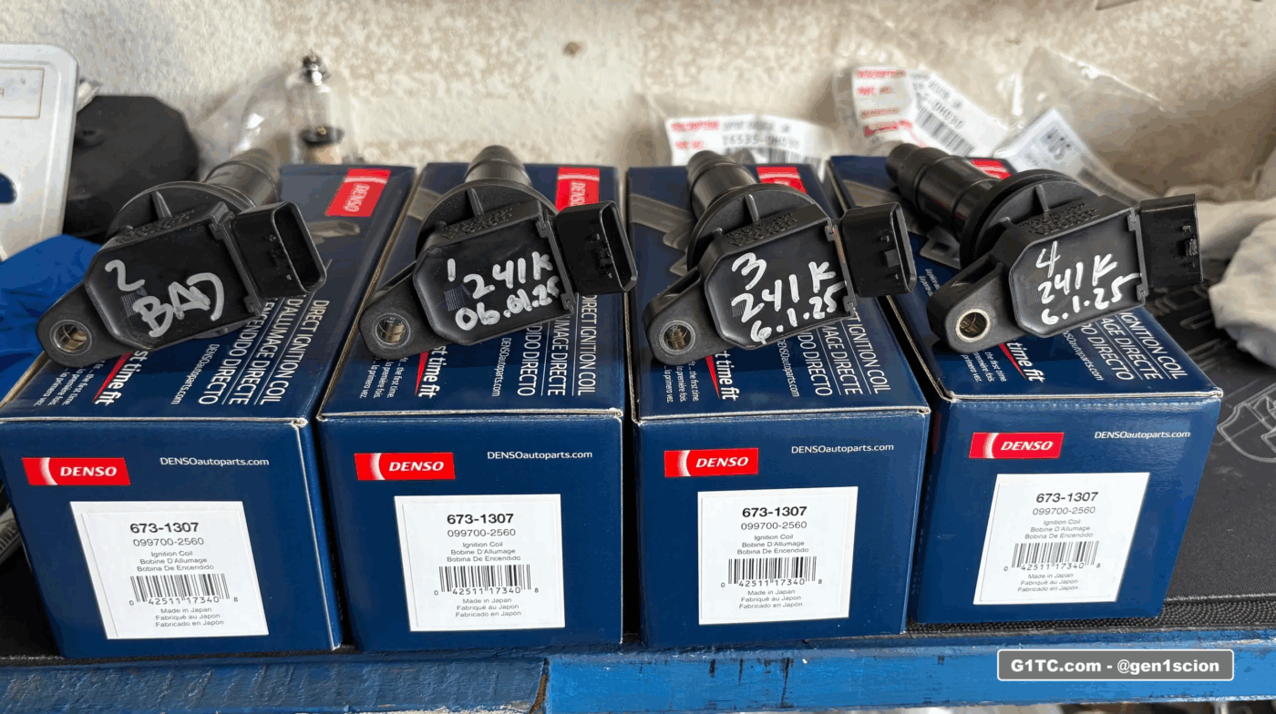replacing the OEM Ignition coils after 241k miles 2006 Scion tC