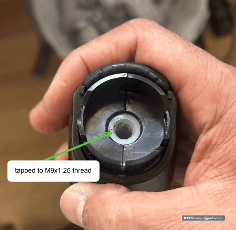 rethreaded automatic shift knob to M9 1.25