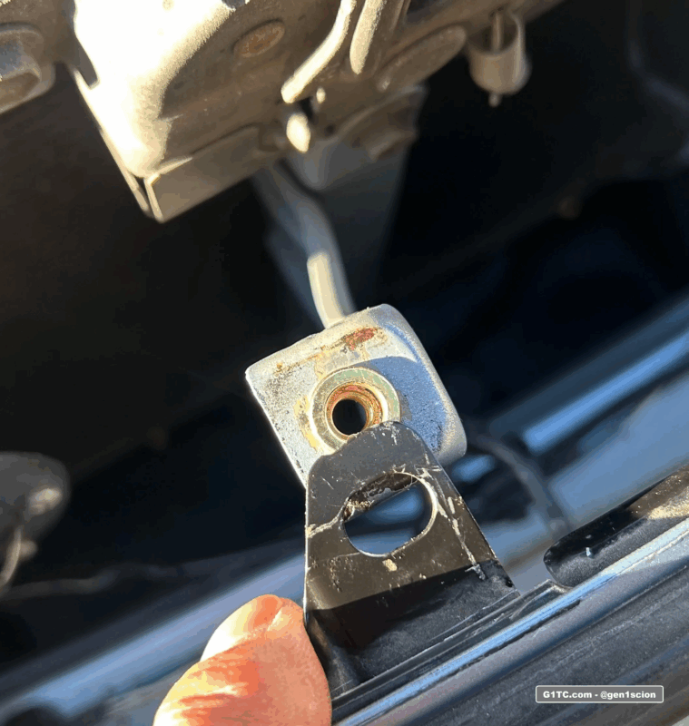 rivnut installed on center beam bumper support