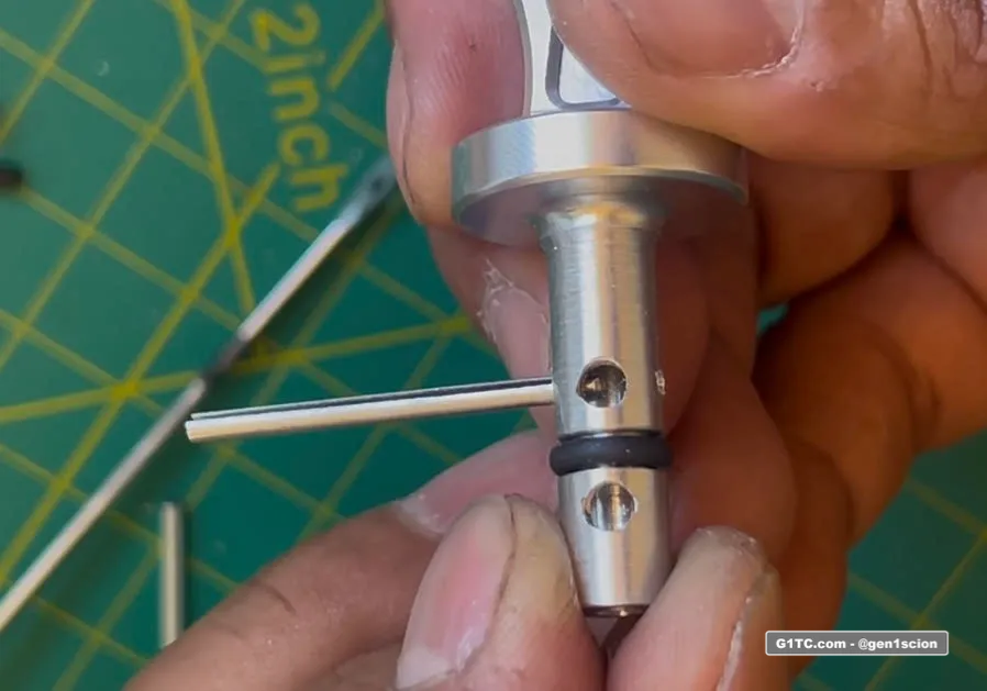 roll pin fitting to custom aluminum oil dipstick handle