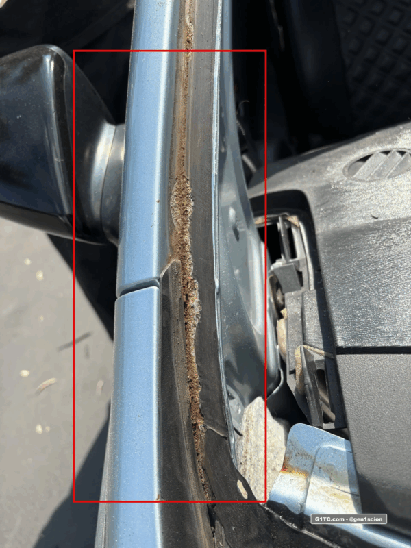 rust in rain channel windshield repair first gen scion tc