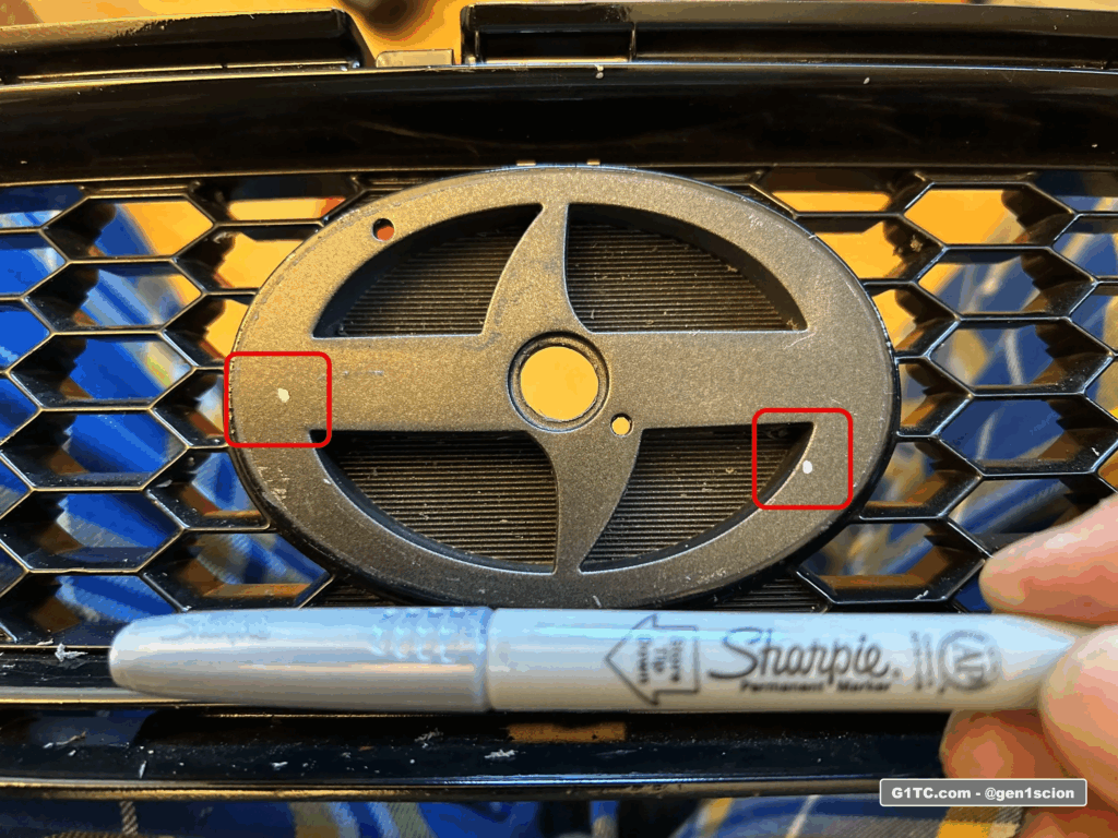 Scion grill emblem removed marking