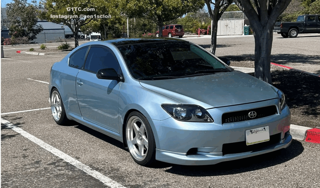 Scion tC front window tint parked
