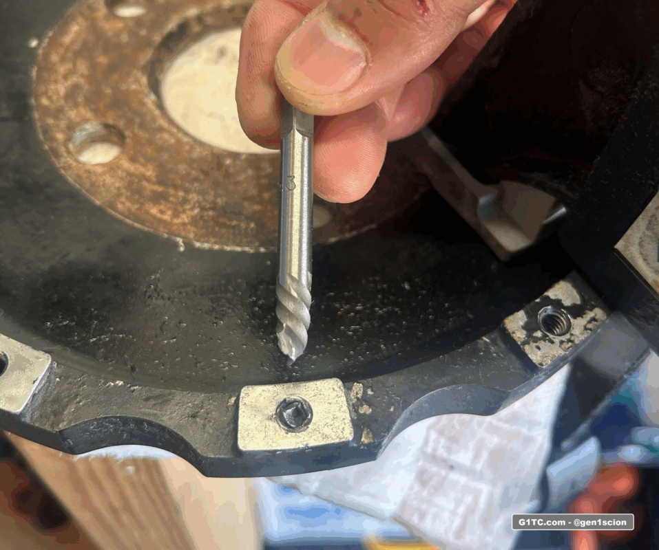 screw extractor broke trying to remove snapped bolt Wilwood rotor hat