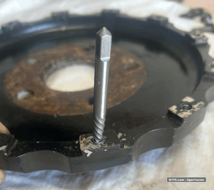 snapped rotor hat bolt removal attempt with screw extractor