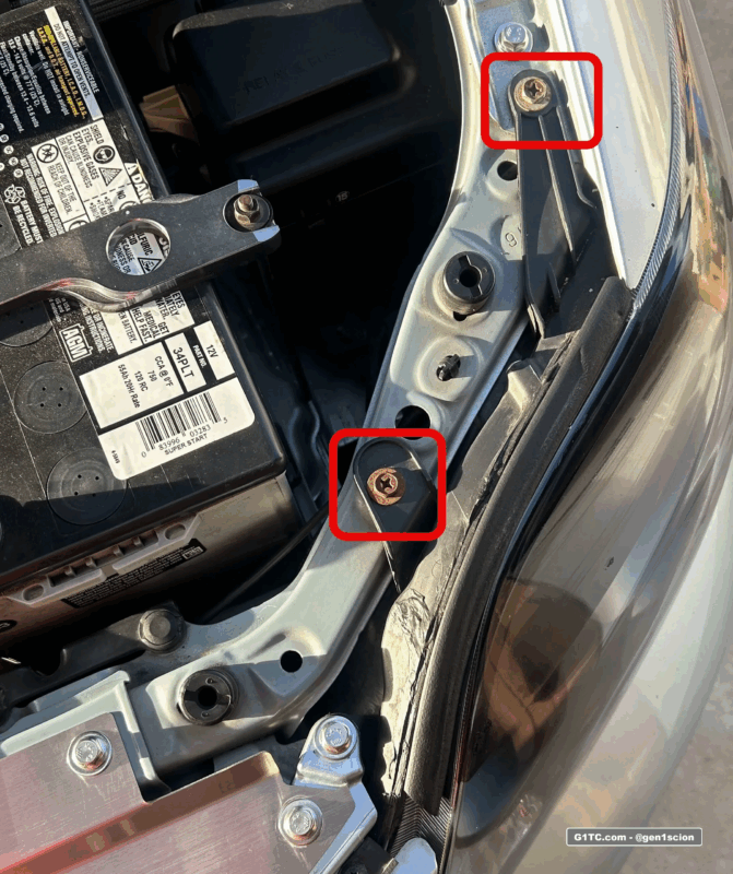 swapping out the rusty headlight screws with Stainless M6 bolts engine dress