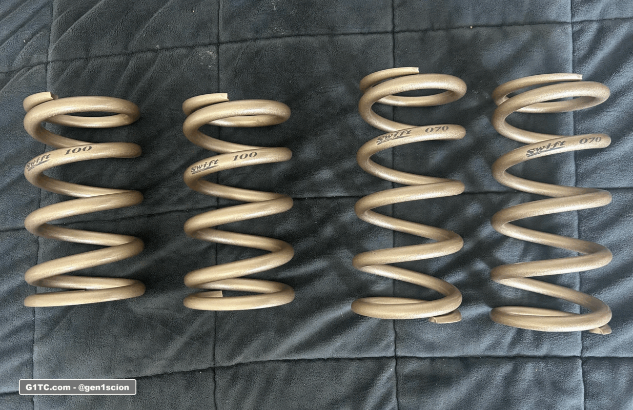 swift springs 7k and 10k for scion tc bc racing coilovers