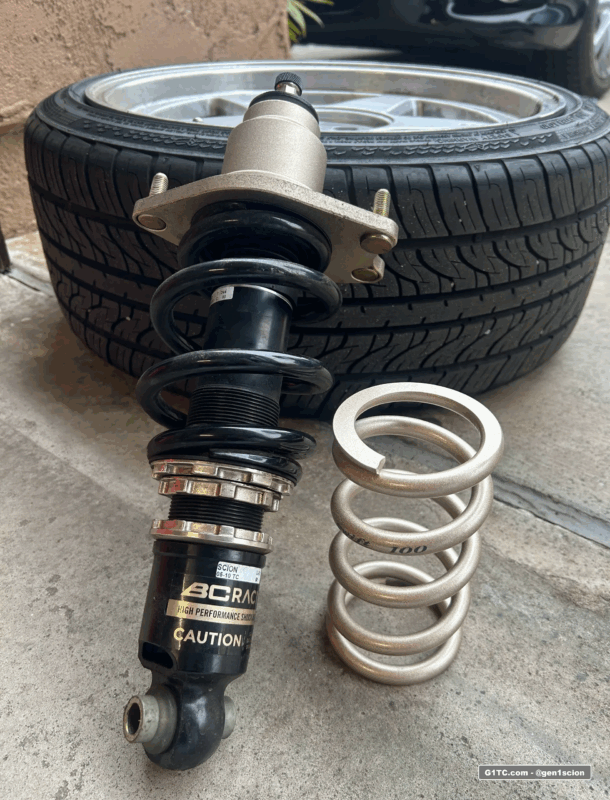 Swift springs and BC Racing BR series coilovers Scion tC1 rear