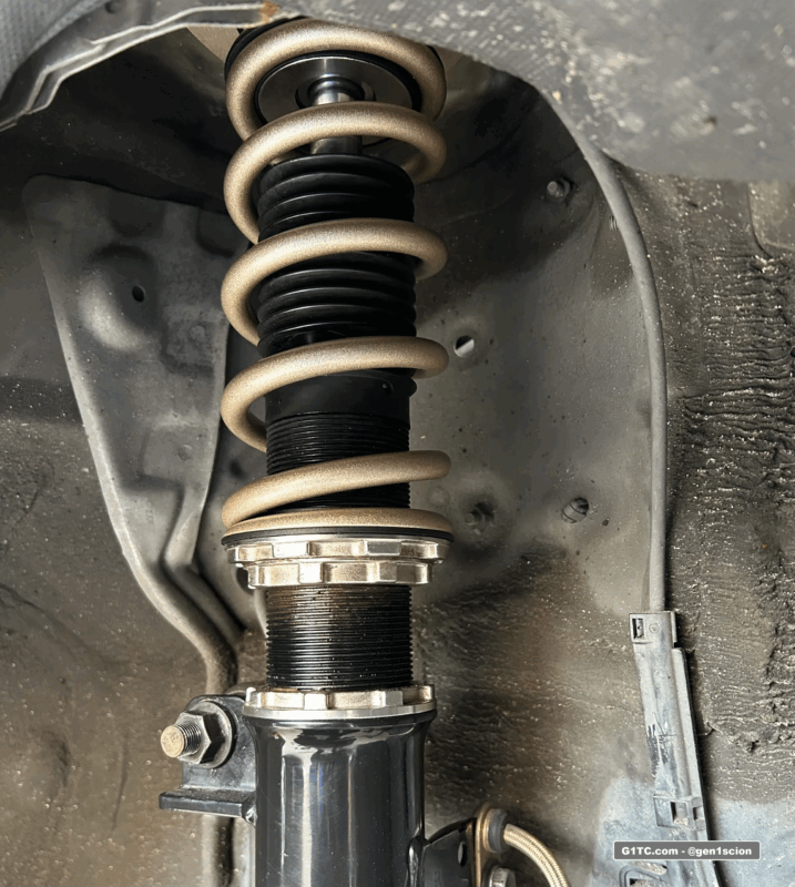 Swift springs on BC Racing BR series front coilovers 2005-2010 scion tc