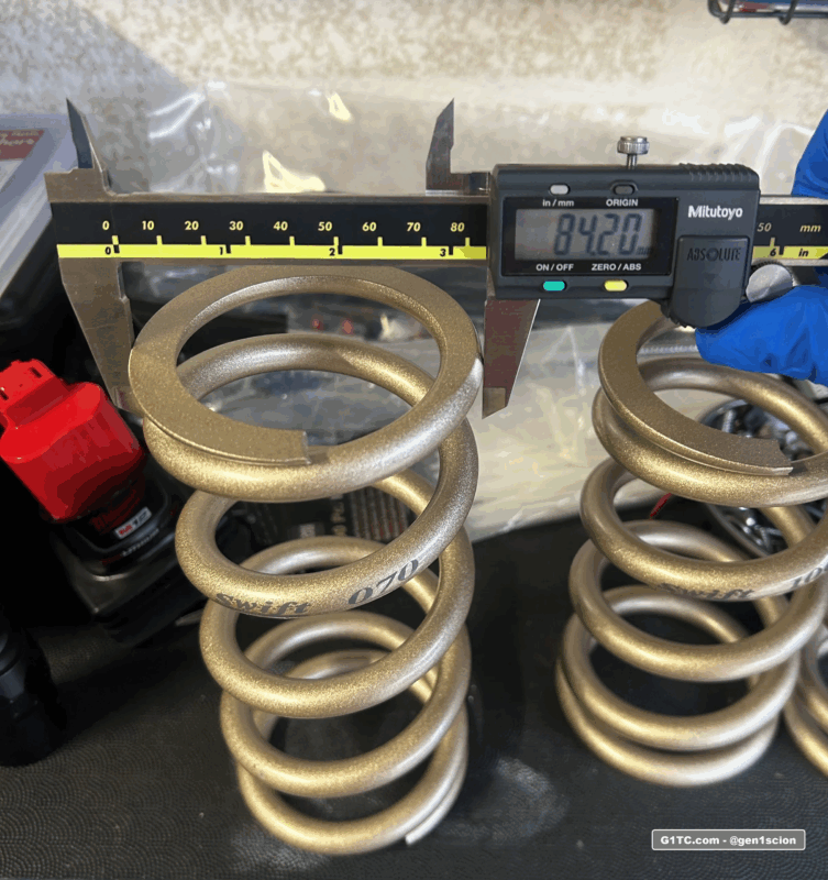 Swift Springs Scion tC OD Outside diameter measurement 84mm