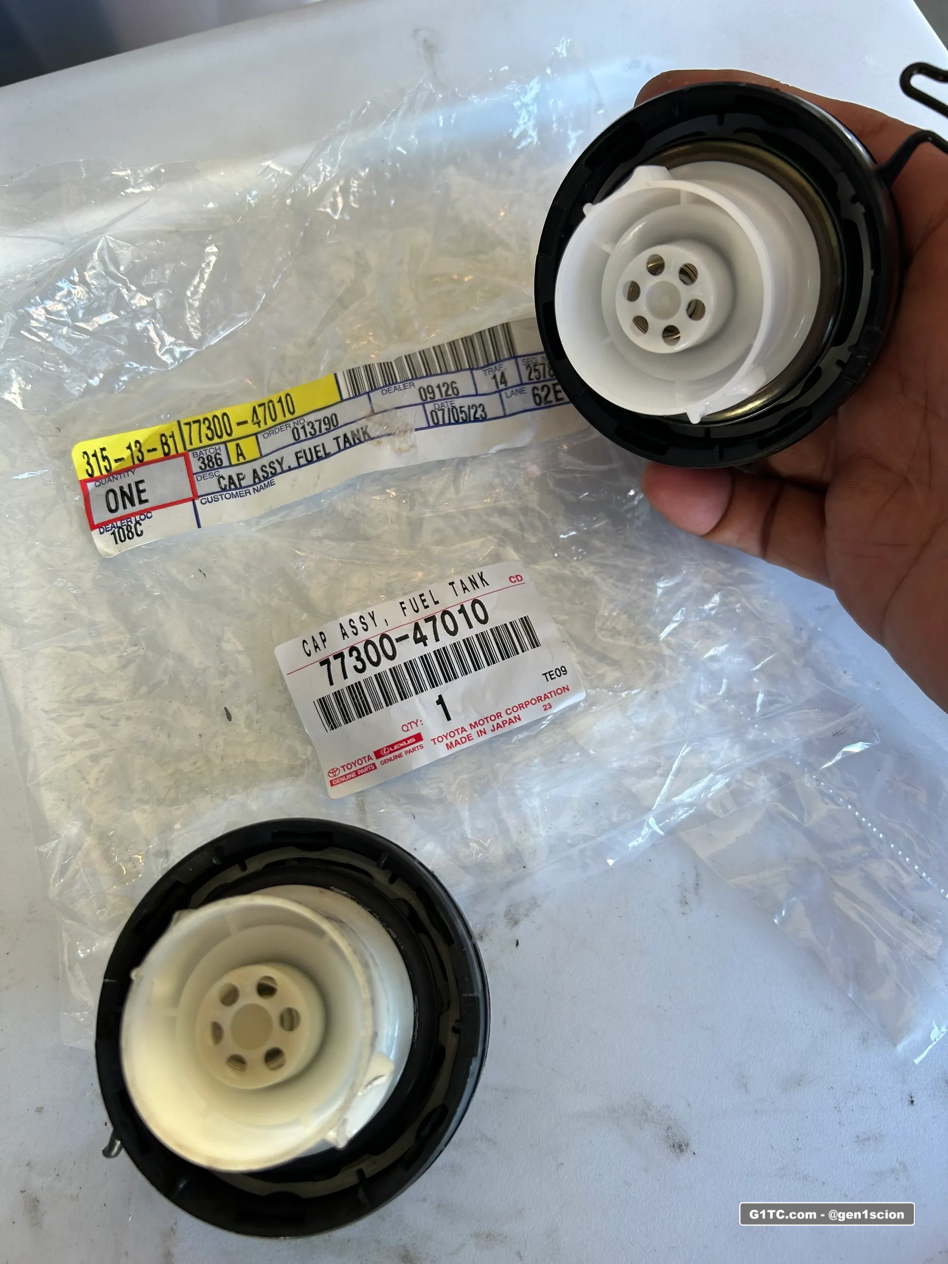 Toyota Scion tC 2005-2010 fuel cap latest part number 77300-47010