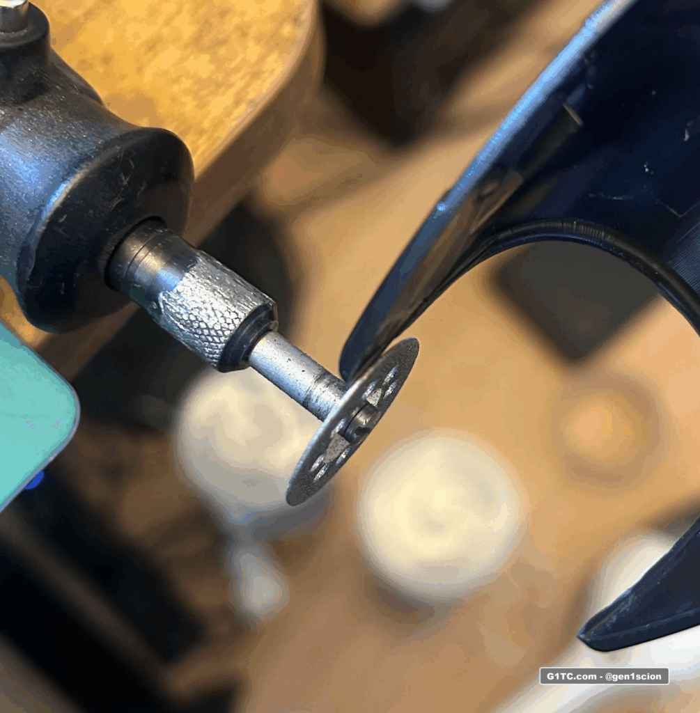 trimming the inside edge of the shift knob cover