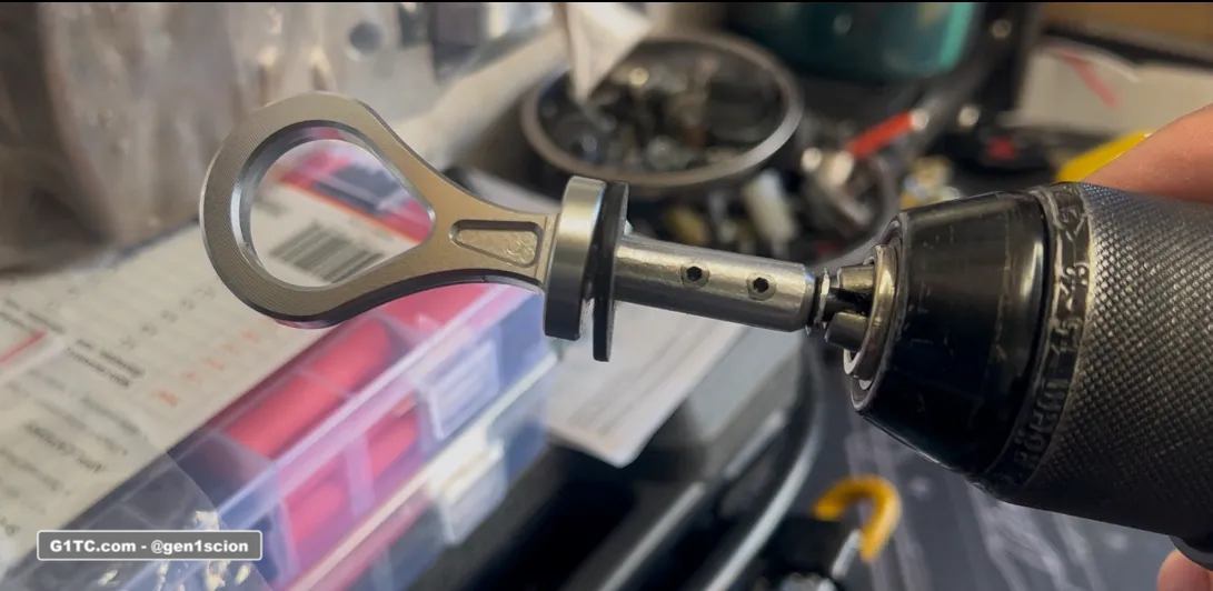 use drill chuck to spin and shape custom oil dipstick handle
