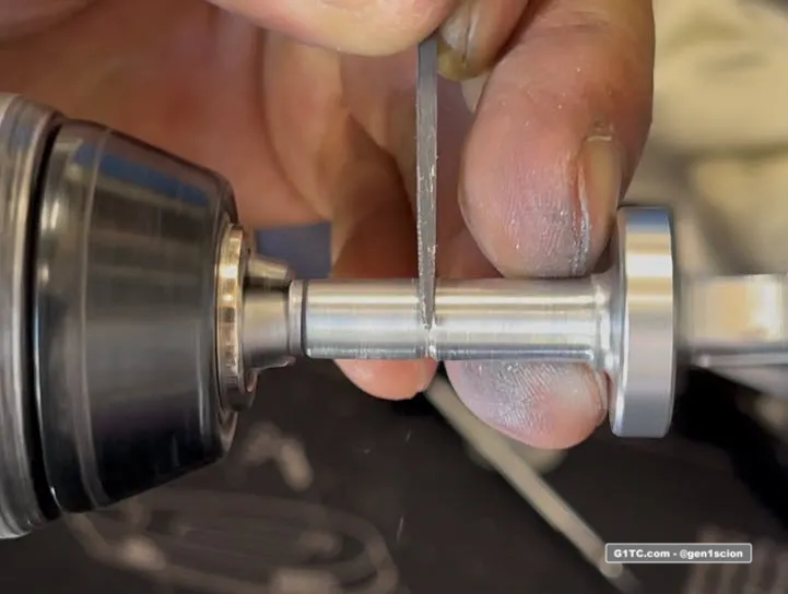 using a hand file to cut the notch for the oil seal custom dipstick handle