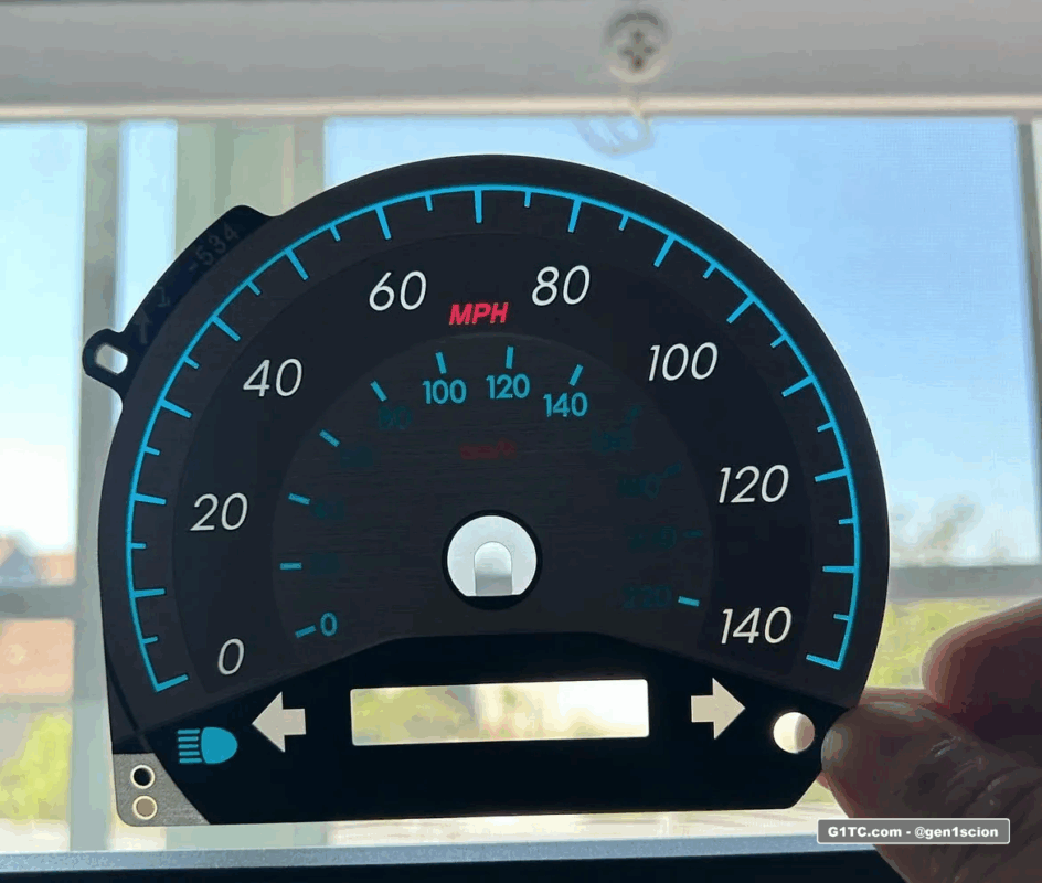 using transparent wrap to color the gauge face