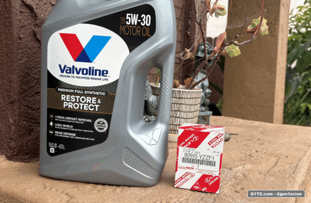 Valvoline restore and protect 5W-30 OEM Toyota 90915-YZZF1 oil filters for 2005-2010 Scion tC