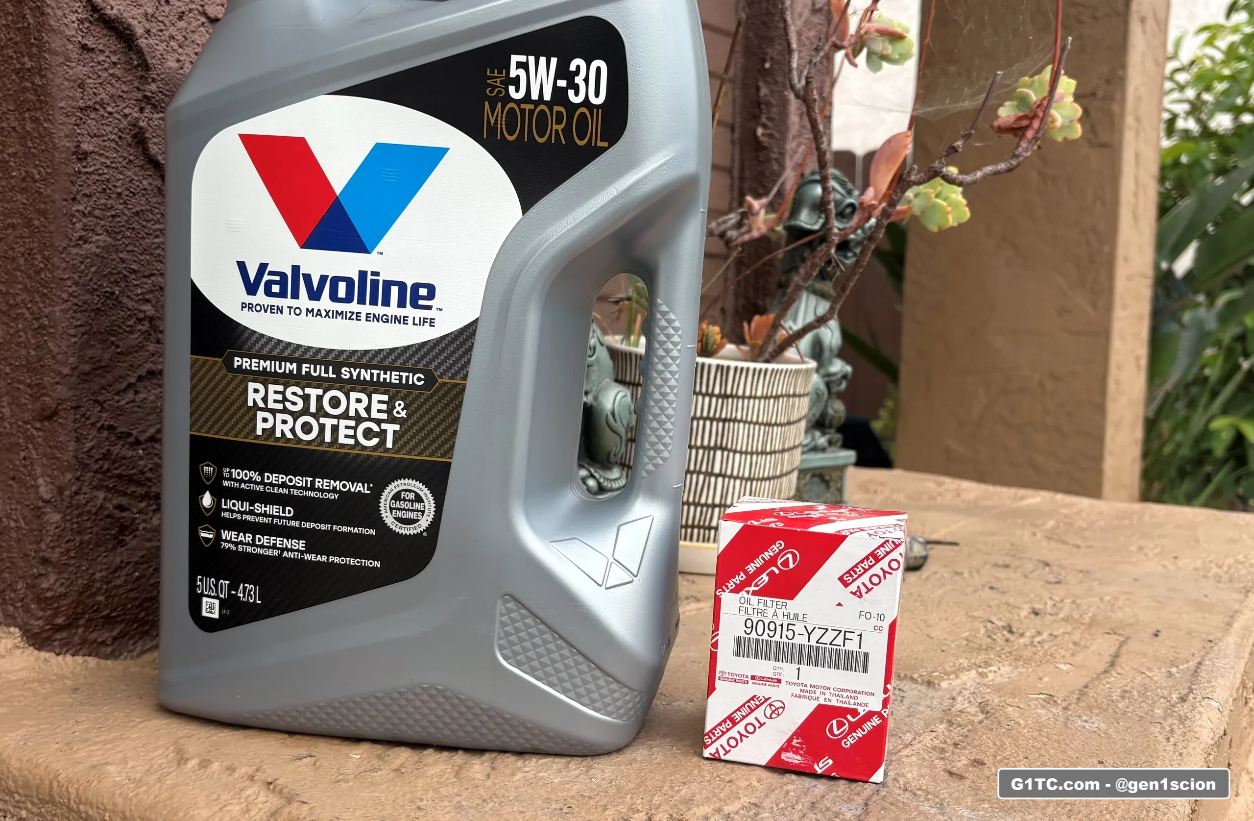 Valvoline restore and protect 5W-30 OEM Toyota 90915-YZZF1 oil filters for 2005-2010 Scion tC