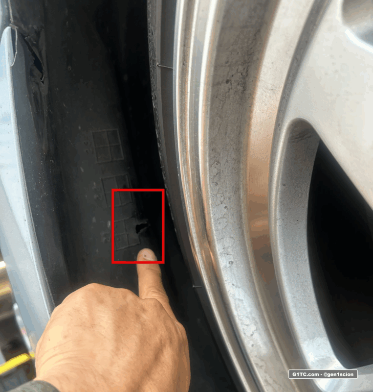 wheel well fender liner rubbing from cold air intake CAI elbow