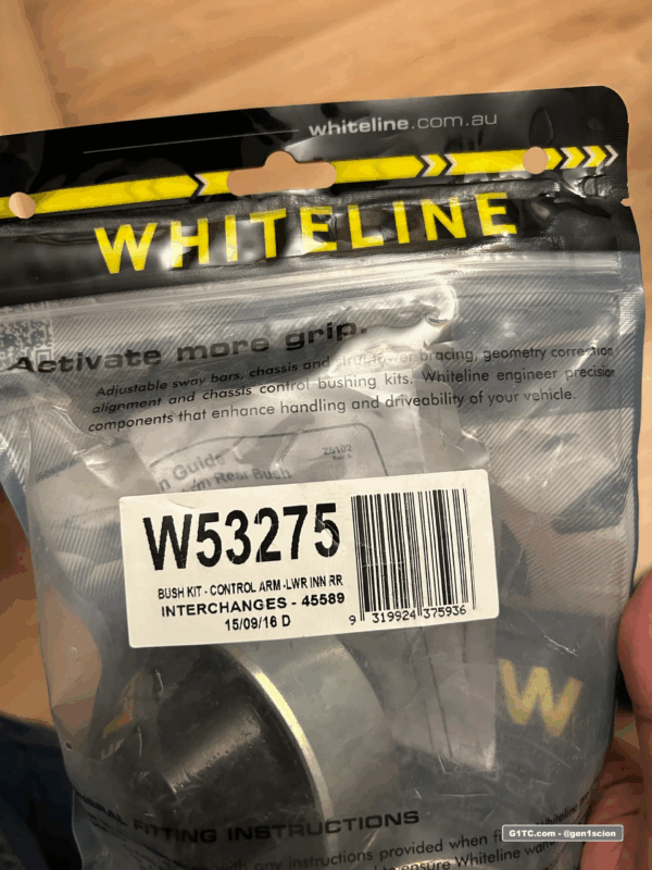 Whiteline W53275 front lower control arm bushings ANT10 1st gen scion tC