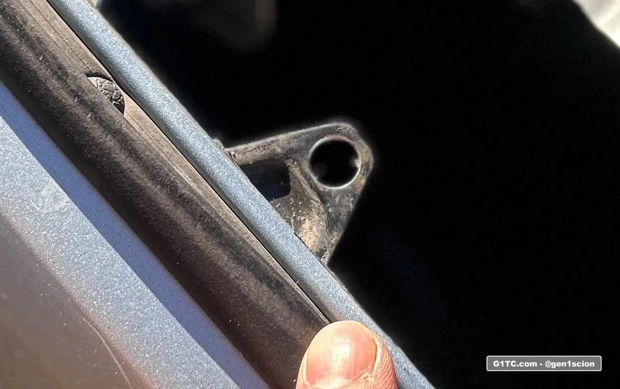 widen the bumper cover tab to fit the rivet nut