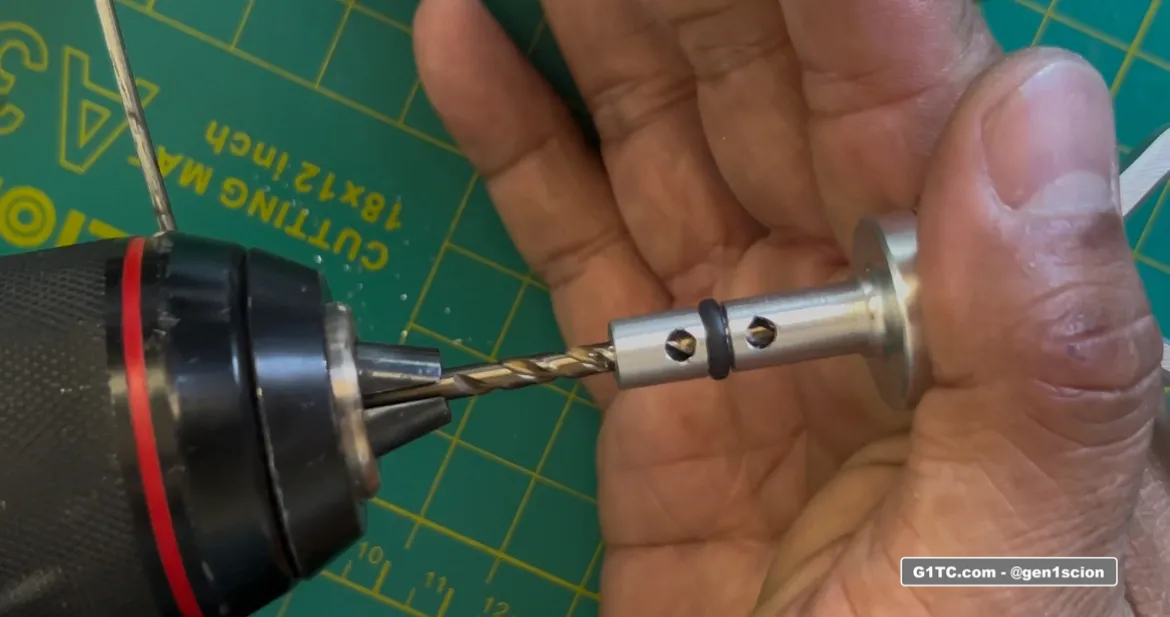 widening hole for custom billet oil dispstick handle