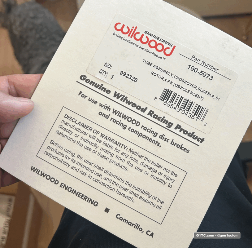 wilwood crossover tube 4-pack 190-5973 obselete NLA