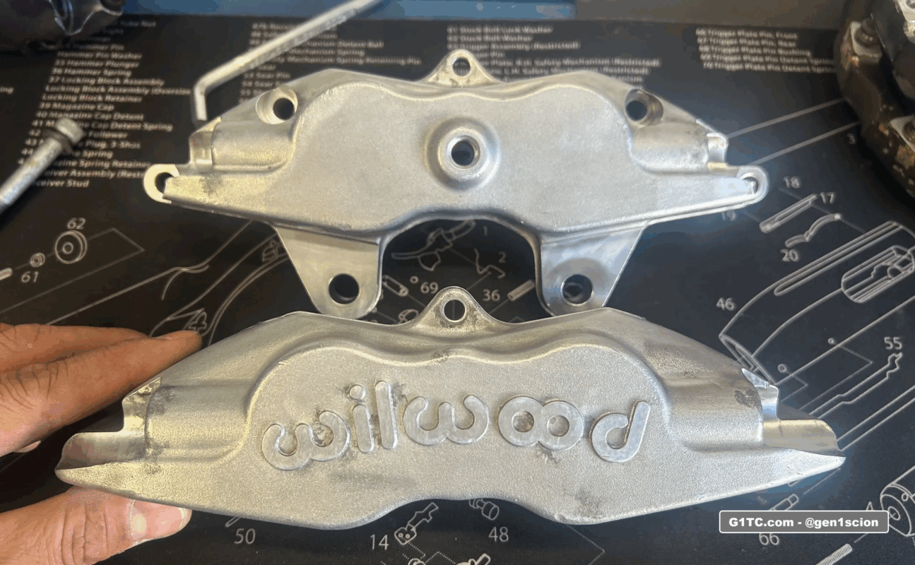 Wilwood front BBK restore project powdercoat removed