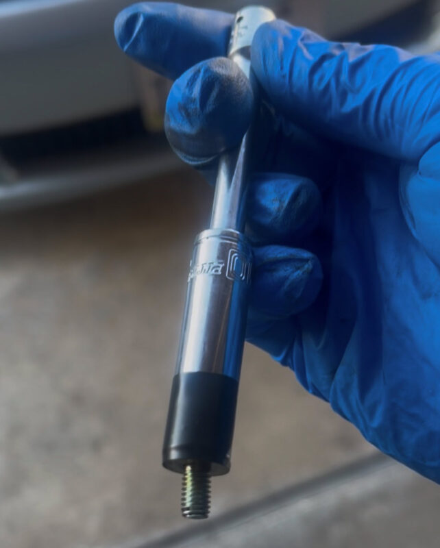 10mm bolt deep socket and tape to start the thread