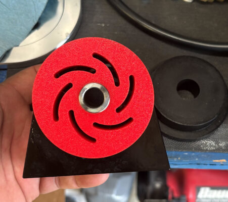 3D printed 95 TPU slotted motor mount compatible with TS closeup