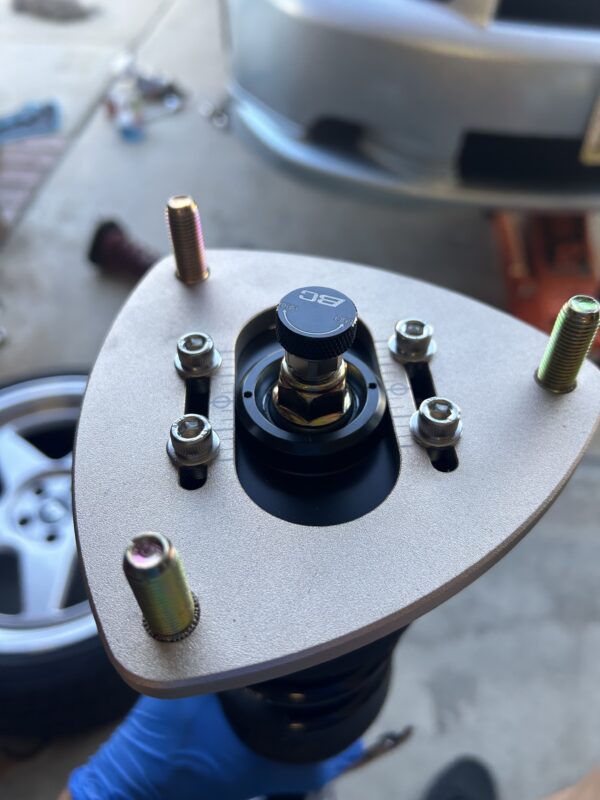 BC racing coilover camber adustable top plate and 30 clicks adjustable dampening