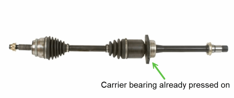 Cardone passenger axle Scion tc with carrier bearing already pressed on
