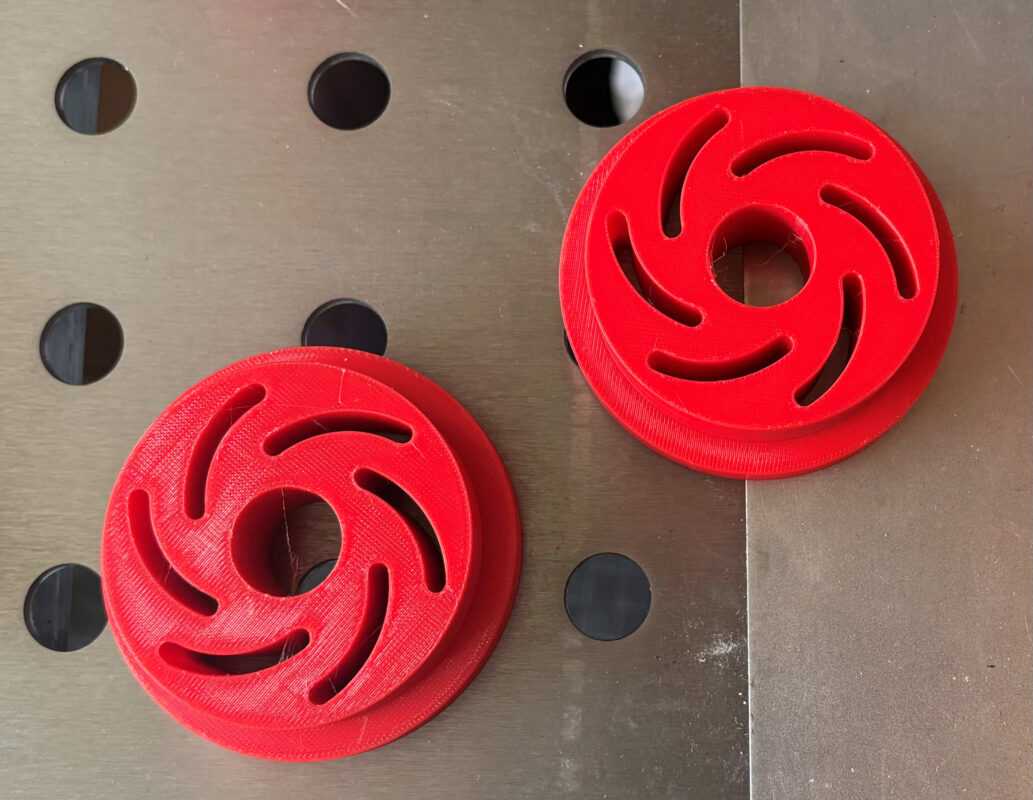 Custom 3D printed slotted 95 TPU motor mount bushing compatible with TS