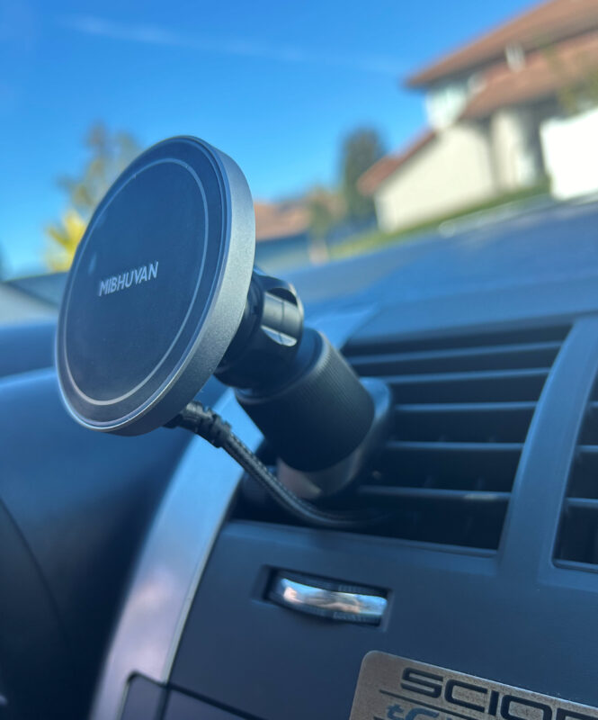 custom hard-wired magnetic cel phone charger mount for android or iphone