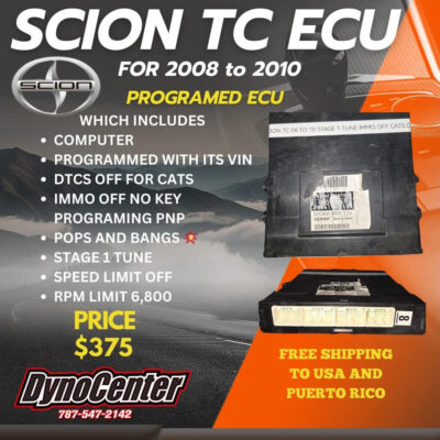 Dynocenter Tunning LLC programmed ECU for 1st Gen Scion tC Stage 1
