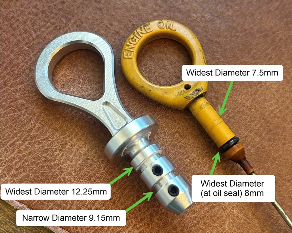 oil dip stick handle measurements