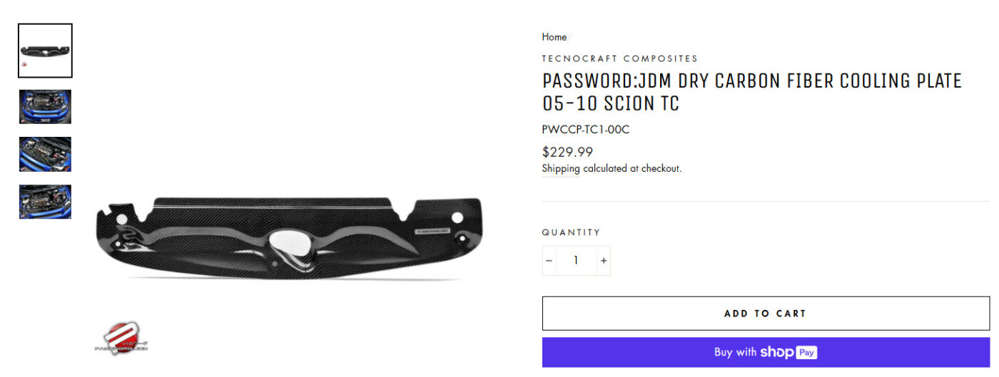 password jdm carbon fiber cooling diverter plate panel