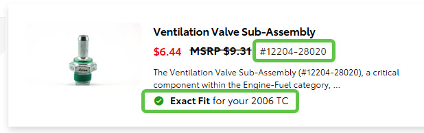 scion tc pcv valve 12204-28020