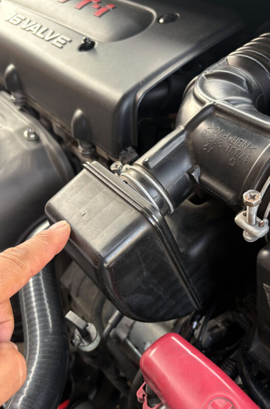 stock intake air box baffle