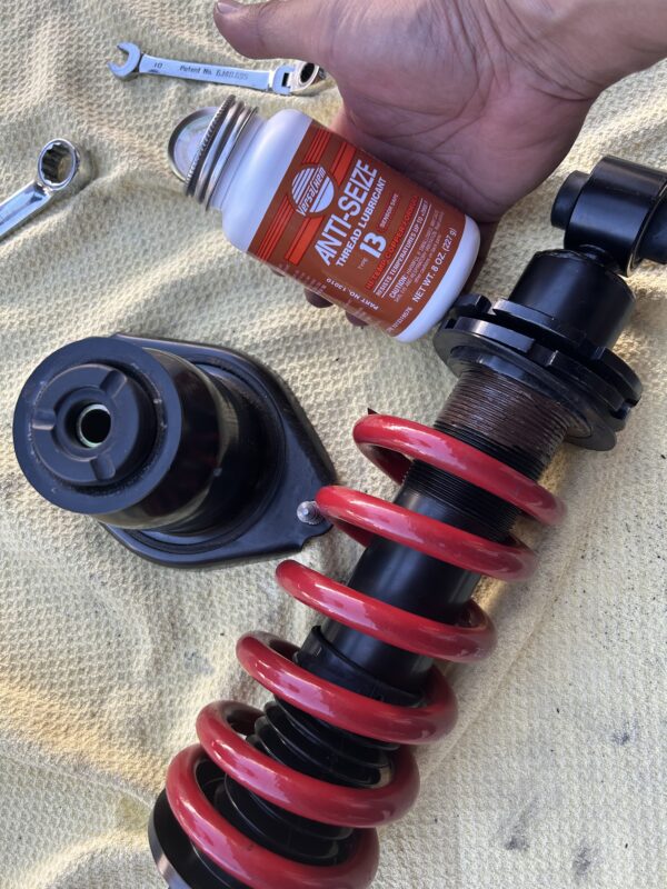 using anti seize thread lubricant on coilover threads