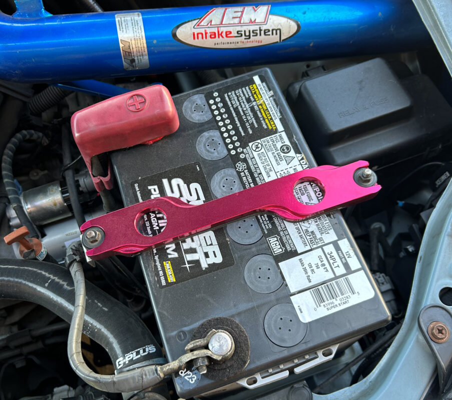 OBX Scion tC offset battery tie in red