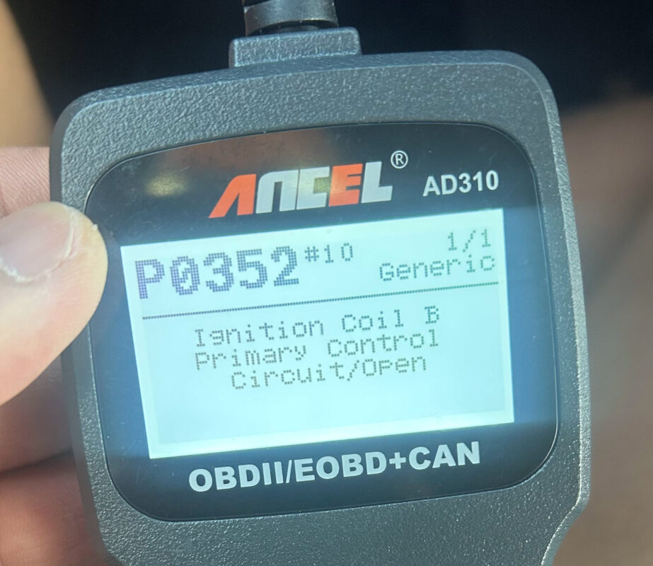 P0352 CEL Ignition Coil B Primary Control Circuit Open