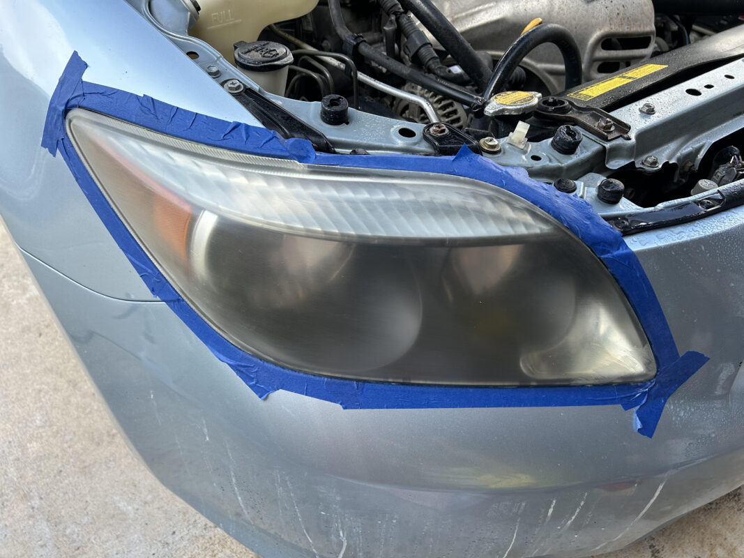 sanded 600 grit headlight