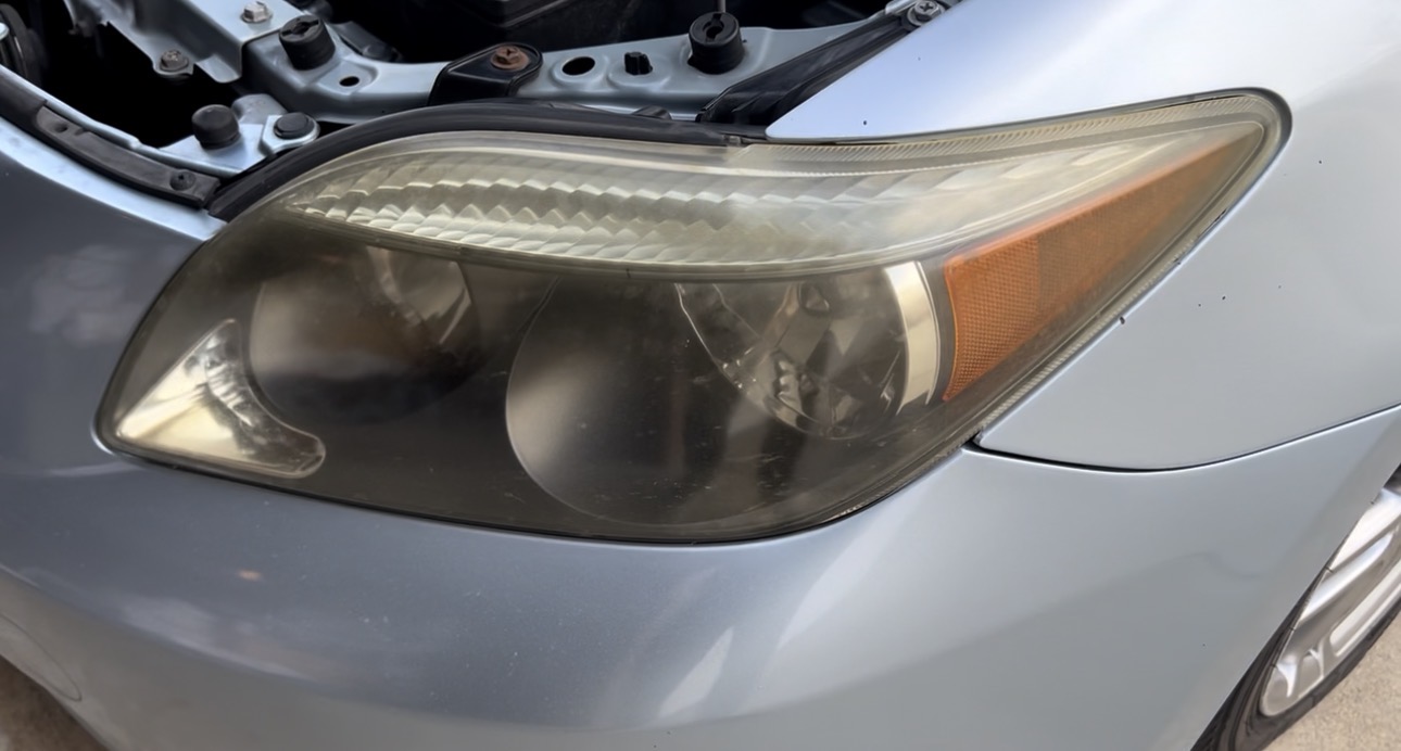 yellow headlight before wet sand and 2k clear